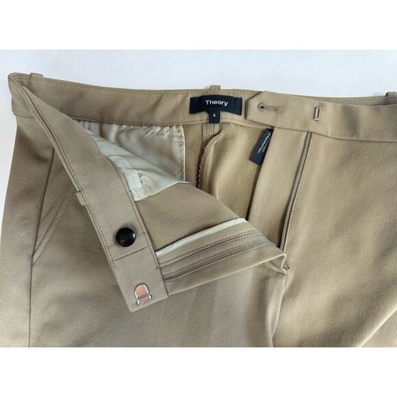 Theory Women Treeca Short Bistretch Bermuda Tan Size 6 Preppy Coastal USA Made - Picture 3 of 7